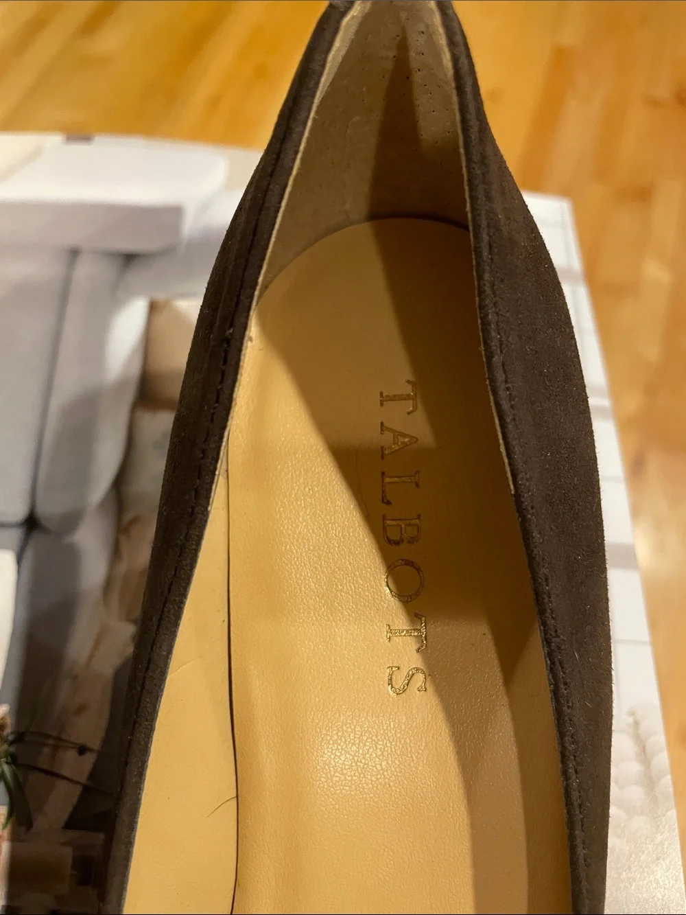 NWOT Talbots Dark Brown Pointed-Toe Genuine Leather & Suede Pumps